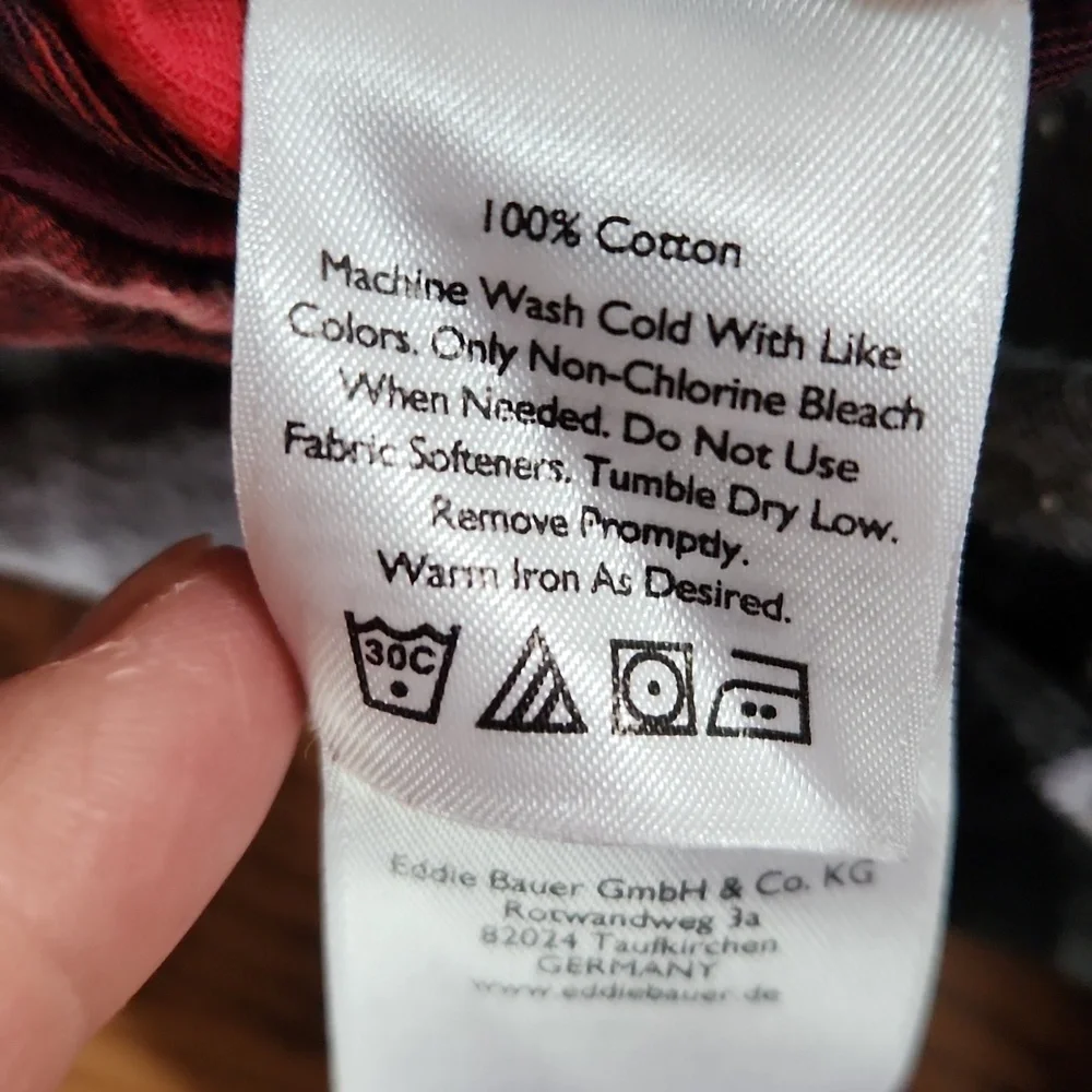 Eddie Bauer Red, Black and Gray Plaid Shirt - Picture 13 of 13